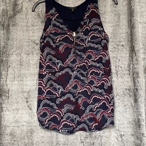 Express blue & burgundy Tank top